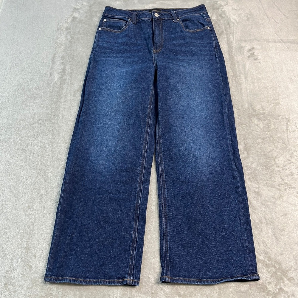 Quince Bella Stretch Relaxed Straight Baggy Jeans 31 Stormy Blue Organic Denim